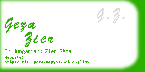 geza zier business card