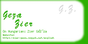 geza zier business card